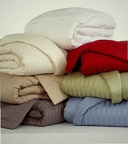 1000 TC 100% COTTON DOWN ALTERNATIVE COMFORTER STRIPE COLORS US SIZES