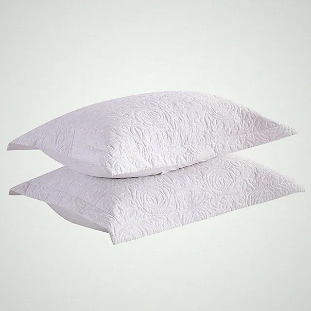 2PCS Embroidered Pillow Shams King Decorative Microfiber Pillow Shams King Size