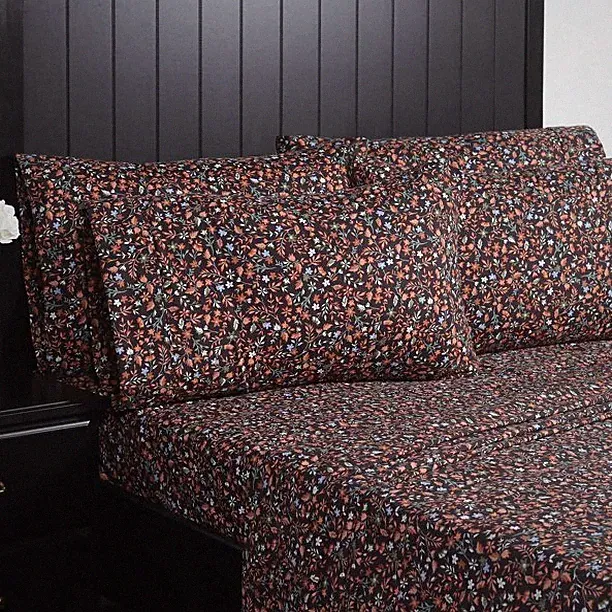 Charisma 6 piece Bed Sheet Set - Terracotta Floral Print - Queen/King -BRAND NEW