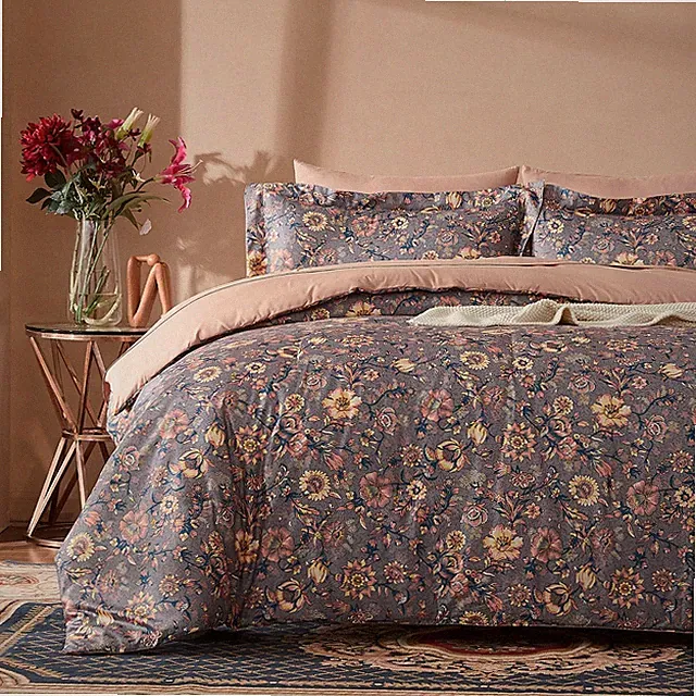 Duvet Cover King Size Set Boho Floral Pattern King Duvet Cover Set for King S...
