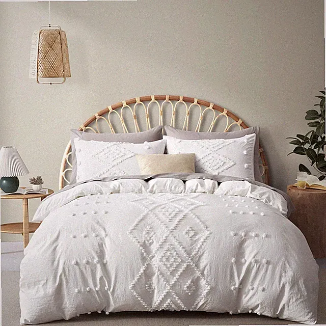 Tufted Duvet Cover Queen Size, Soft and Lightweight Duvet Covers Set for All...