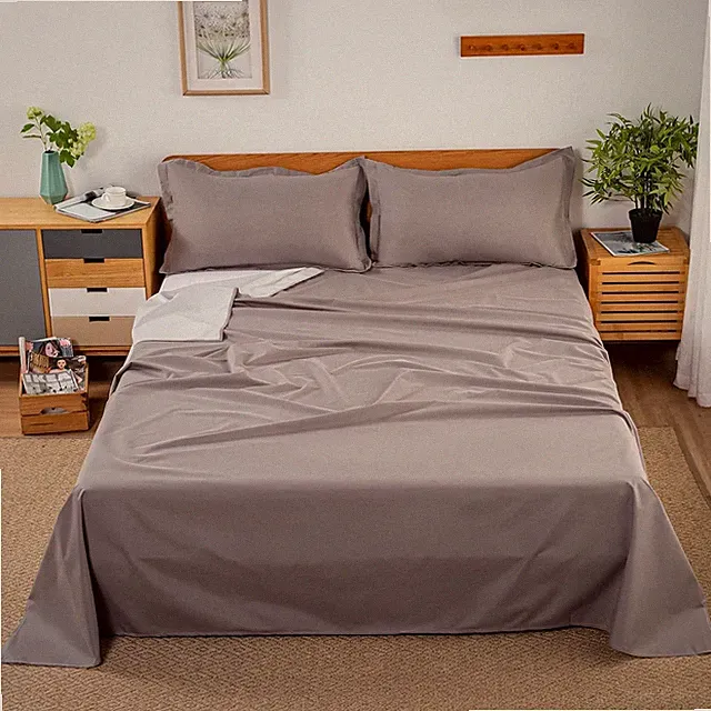 Waterproof Bed Sheet Flat Sheets Lightweight,70*90 Inches Queen Size